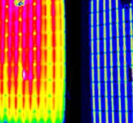 Photovoltaik-zellen prüfen auf Funktion Prüfung Solarzellen auf Überhitzung
